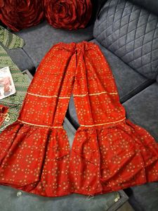 Green Bandhani Kurta Set L Size