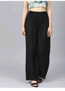 Women Regular Fit Black Viscose Royon Trousers