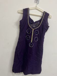Purple Floral Embroidered Punjabi Salwar Suit Set