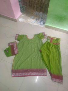 Olive Green Embroidered Salwar Kameez