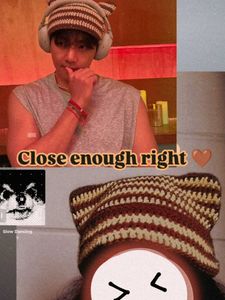 Crochet  KIM TAEHYUNG Inspired.Cat Ear Beanie🤎