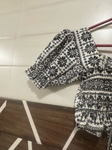 Floral Puff Sleeve Crop Top -