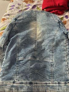 Acid Wash Denim Moto Jacket