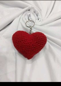 Handmade Crochet Heart Keychain