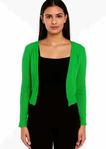 Green Cropped Cardigan