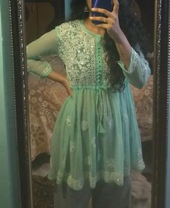 Chikankari Short Kurti