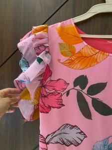 Pink Western MIDI Frock For Women