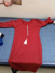 Red Striped Kurta