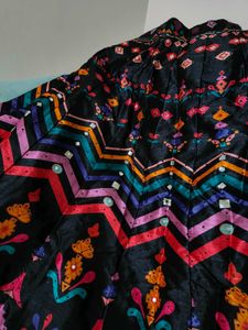 Multi coloured mirrorwork ready to wear lehenga