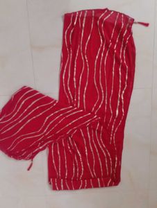 Blood Red Gota Pati Duppata With Thread Lase