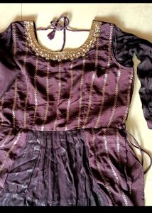 Burgundy Colour Nayra Cut Suit Set