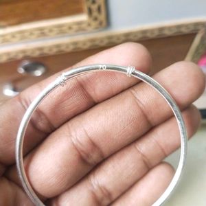 Pure Silver adjustable Single hand Kada/Bracele