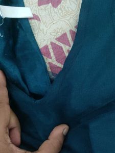 Peacock 🦚 Blue Colour Dress With Flared Sleeves