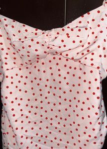 Polka Dot Puff Sleeve Mini Dress