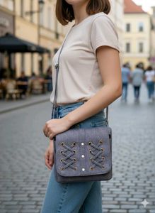 Unique Corset Detail Crossbody Bag - 4 Pockets