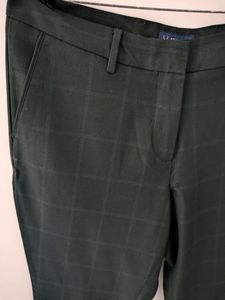 Allen Solly | Checked Formal Pants | Dark Green