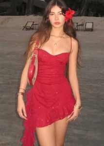 Red mini dress