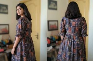 Patterned Midi Dress