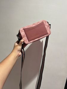 Pink Crossbody Bag with Graphic Pattern