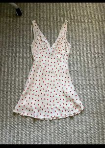 Zara Strawberry🍓 Print Viscose Mini Fit Flare