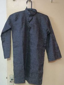 Gray Linen Straight Kurta