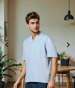 Men's Light Blue V-Neck T-Shirt