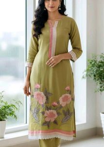 Elegant Green Floral Kurta