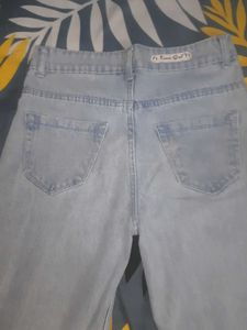 Wide Leg Light Wash Denim Jeans