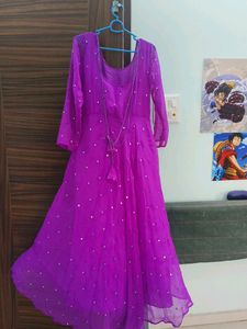 Elegant Purple Ethnic Gown