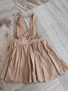 Cute Tan Pinafore Dress