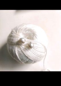 Pure Silver Pearl Stud Earrings