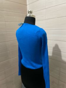 MANGO Blue Long Sleeve Pullover