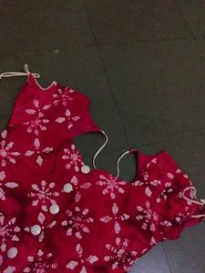 Red Floral Print Top