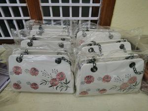 Floral Embroidered White Bag