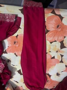 Elegant Maroon Embroidered Salwar Suit