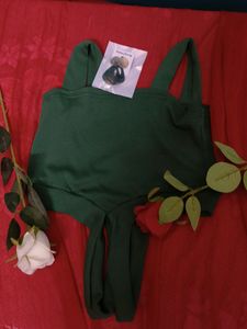 Green Romper with Belt