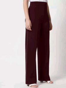 Wide Leg Trousers - Plum