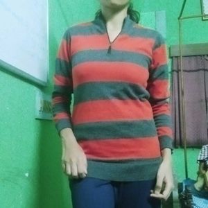 Striped Quarter-Zip Pullover