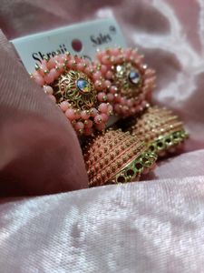 Beautiful Pink Jhumka