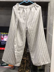 Grey Striped Palazzo Pants