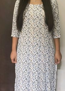 Pastel Blue Floral Customised Kurta