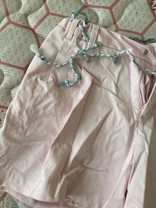 Pink tie-waist shorts