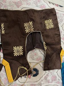 Embroidered Brown Blouse