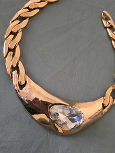ZARA Chunky Stone Studded Gold Necklace