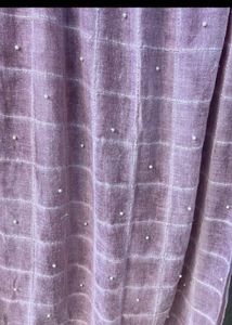 Elegant Mauve Pearl Embellished Dupatta