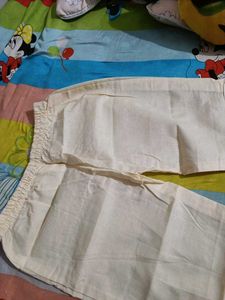 Woman Cream Colour Suit Pajama Pant