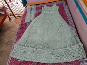 Elegant Silver Embellished Gown