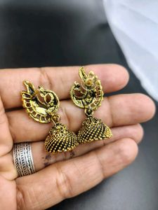 Peacock Jhumka Earrings