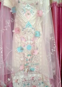 Pakistani Embroidered Fancy Dress Material