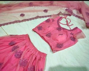 Beautiful Onion Pink Heavy Work Lehenga